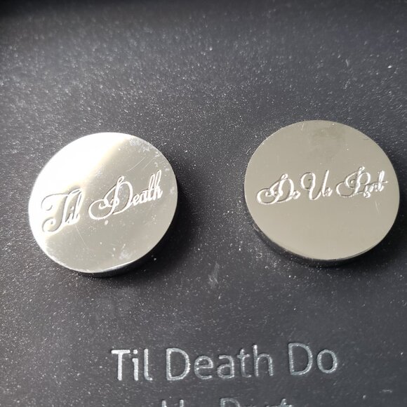 Cufflinks, Stainless Steel, Groom Gift. Till Death Do Us Part - Picture 5 of 7